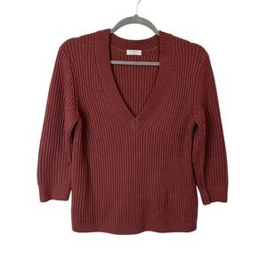 Aritzia Babaton Roger Merino Wool Oversized Sweater Womens Size Small Red Orange